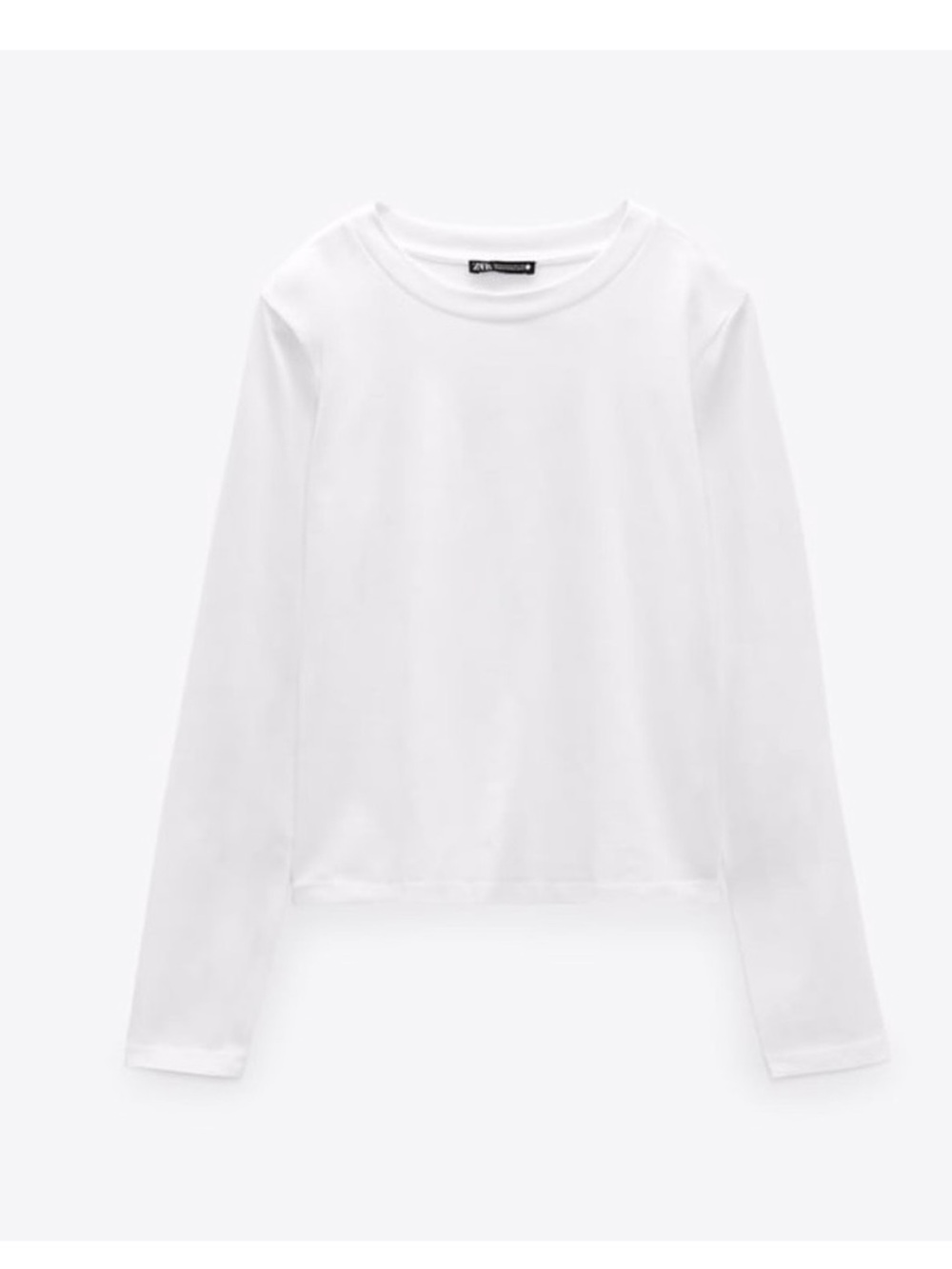 never worn, S, Zara, WASHED EFFECT T-SHIRT WITH SCOOP COLLAR, OYSTER-WHITE